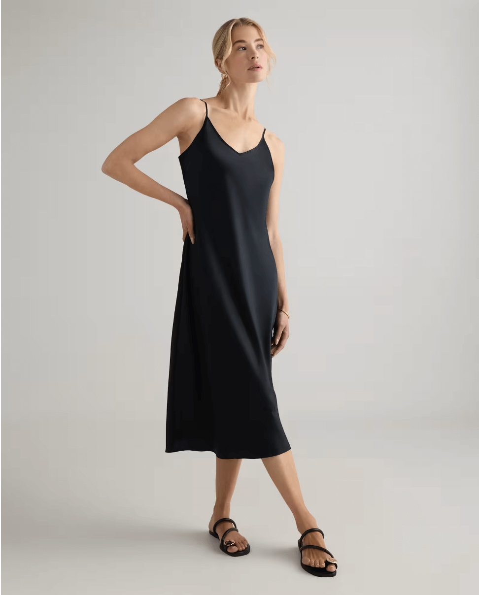Quince silk slip dress